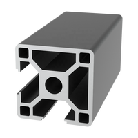 Profilé d'extrusion en aluminium industriel 30x30 à double face fermé avec rainures en T 3030, 6063-T5, anodisé noir sablé pour cadres de machines