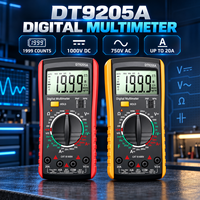 Multimètre numérique DT9205A LCD, testeur automatique de tension AC/DC, 1999 lectures, 2mA-20A, mesure de la capacité et de l'impedance, outil électrique