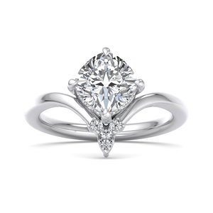 Luxury <b>Cushion</b> Moissanite Diamond 925 Silver Unique Curved Band For Women <b>Wedding</b> <b>Ring</b> - Product Image 5