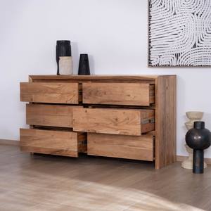 Cómoda de 6 cajones Vandana Royal Living de madera de acacia en estilo escandinavo Lignum - Product Image 2