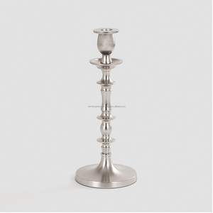 Premium High-Gloss Silver Candle Stand – <b>Lightweight</b> <b>Mirror</b>-Finish Pedestal - Product Image 6