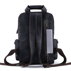 Vintage Genuine Leather 15.6 inch Laptop <b>Backpack</b> Waterproof Travel Rucksack with Anti-Theft Pocket LBP-0401 - Product Image 3