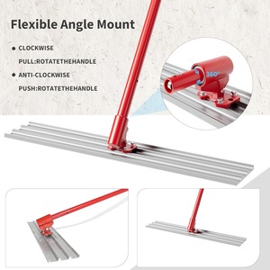 Concrete Bull Float, Aluminum Magnesium, 48 x 8" Square End <b>Tool</b> with 4 Extendable Red Poles,Adjustable bracket,Durable <b>Tool</b> Kit - Product Image 5