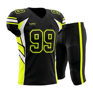 Uniforme d'entraînement de football américain pour adultes, taille plus |   Haut à manches courtes en polyester respirant de haute qualité, jersey cousu - Product Image 1