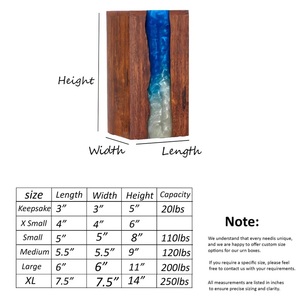 Rosewood Cremation Urn with Resin Wave Design - <b>Memorial</b> <b>Keepsake</b> - Product Image 5