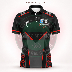 Camiseta de Polo Personalizada para Billar, Manga Corta, Cuello con Botones, Uniforme de Equipo Unisex, 100% Poliéster - Product Image 3