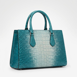 Sac fourre-tout en cuir gaufré crocodile avec poignée supérieure détachable et poche pour téléphone portable - Product Image 2