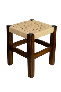Wooden Cotton Rope Woven Bench <b>Stool</b> Handmade Furniture <b>for</b> Living Room Wooden Charpai Khat <b>for</b> Sitting - Product Image 2