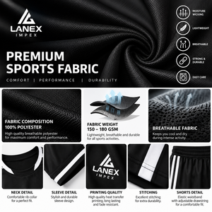 Ensemble d'uniformes de football personnalisés, maillot et short de football par sublimation, respirant, séchage rapide, vêtements de sport d'équipe pour hommes, kit d'entraînement pour jeunes - Product Image 5