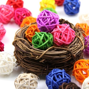 Wholesale <b>christmas</b> ball baubles tree ornaments woven rattan hanging & table display balls - Product Image 5