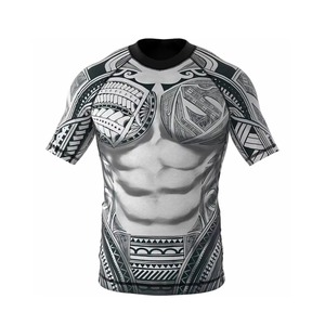 Camiseta de Compresión para Hombre, MMA/BJJ, Protección UV UPF50, Manga Corta, Cuello Redondo, Sublimada, Secado Rápido, Transpirable, para BJJ y Karate - Product Image 1
