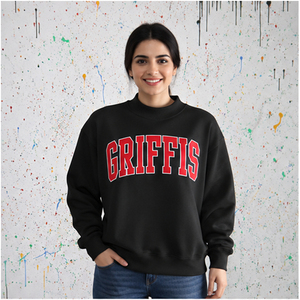 Pull à col montant pour femmes Griffis, broderie personnalisée de lettres grecques, vêtements d'ambiance de confrérie, tricots en gros - Product Image 1