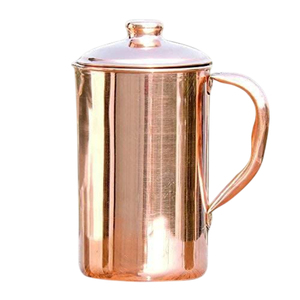 Handmade Pure Copper Water <b>Jug</b> with Brass Handle & Lid Ayurvedic Copper Pitcher for Wholesale Home Hotel & Drinkware Supplies - Product Image 5