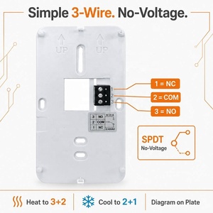 <span class=keywords><strong>Thermostat</strong></span> rotatif fin B2B OEM 30mm avec bouton SET, sauvegarde automatique en 5 secondes, chauffage/refroidissement, NC COM NO, <span class=keywords><strong>contact</strong></span> <span class=keywords><strong>sec</strong></span> pour installation DIY en appartement - Product Image 6