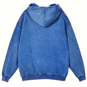 เสื้อฮู้ดดี้ผู้ชายสไตล์วินเทจ ล้างสีแบบแอซิดวอช ทรงหลวม ไหล่ตก สวมใส่สบาย เนื้อผ้านุ่ม - Product Image 2