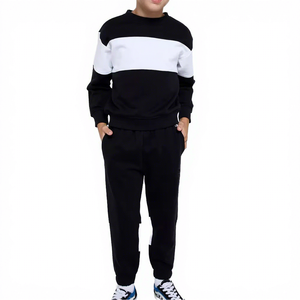 Conjunto Deportivo para Niños con Bloques de Color, Manga Larga, Cuello Redondo, Algodón, Informal, para Otoño, con Bolsillos Laterales, Corte Regular - Product Image 5