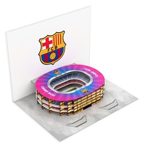 Tarjeta de Felicitación 3D Pop-Up del Estadio Camp Nou del FC Barcelona, Impresión Digital, Laminado Brillante, Regalo - Product Image 3