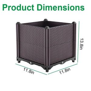 Jardinière surélevée pour jardin, bacs à plantes en plastique pour extérieur, jardinières surélevées pour patio, balcon, terrasse, pots et jardinières à fleurs - Product Image 6