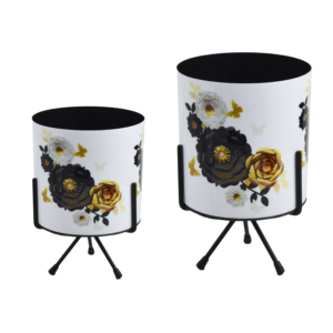 Macetas y Jardineras Decorativas de Larga Duración, Impresas y Esmaltadas, Ideales para Decoración de Interiores, Juego de Dos - Product Image 3
