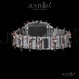 Montre en diamant moissanite sur mesure au design unique pour hommes et femmes, montre-bracelet de luxe disponible en qualité et prix d'exportation - Product Image 2