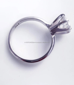 Bague de fiançailles en or 14 carats de style vintage Bijoux de mariage vintage de luxe Pierre de perles de diamant blanc cultivé en laboratoire pour les fêtes de cadeaux - Product Image 6