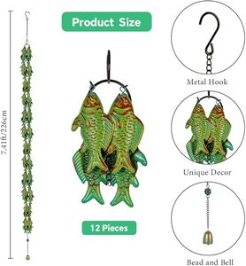 Cadena de Lluvia Decorativa de Hierro Hecha a Mano, la Más Vendida, para Drenaje de Agua en Exteriores y Elegante Adorno Colgante para Jardín - Product Image 2