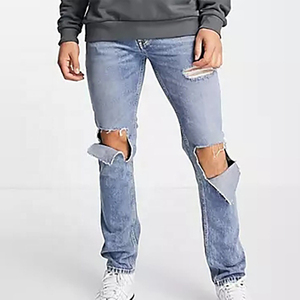 Pantalones Cargo de Mezclilla Oscura Sólida con Acabado Stonewashed para Hombre, de Alta Calidad, Ecológicos, de Secado Rápido, Estilo Hip Hop, Venta al por Mayor Personalizada de Fábrica - Product Image 4