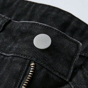 Pantalones Cortos de Mezclilla Vintage para Hombre, Estilo Urbano de Verano, Jorts Personalizados, Holgados, Desgastados, de Algodón Oscuro Lavado, Decorados con Bordados, Jeans Claros - Product Image 4