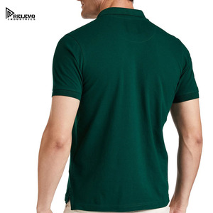 Chemise en toile respirante et écologique pour homme Relevo Industries, manches courtes, couleur verte unie, 100% coton - Product Image 3