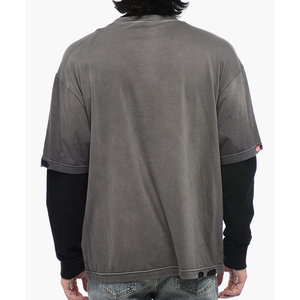 T-shirt pour homme surdimensionné personnalisé, 100% coton peigné, double couche, manches longues, séchage rapide, écologique - Product Image 2