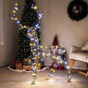 Renna di Natale Pre-Illuminata di 1,4 Metri con 170 Luci LED Fredde e Calde per Decorazioni Festive - Product Image 6