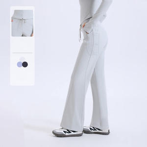 Pantalones de Yoga de Pierna Recta con Cintura Elástica, de Forro Polar a Cuadros para Invierno, Transpirables, de Secado Rápido, Cómodos y Elásticos - Product Image 2
