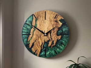 <b>Modern</b> Epoxy Resin Art <b>Wall</b> <b>Clock</b> Handmade Decorative Quartz Needle Movement Still Life Pattern Living Room <b>Clock</b> - Product Image 3