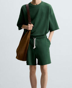 Camisetas y Pantalones Cortos de Alta Calidad, 100% Algodón, Artículo Básico, Color Personalizado, Lavado Vintage, Camisetas y Pantalones Cortos de Manga Corta Personalizados - Product Image 6