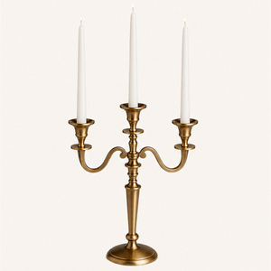 Wholesale Vintage Metal 3 Arm Candelabra Metal Gold Candle Holder Candlestick <b>Stand</b> for Wedding Table Centerpiece Hotel Events - Product Image 3