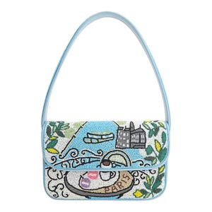 Bolso Bandolera de Lujo con Cuentas Hechas a Mano Blue Ocean Swimmers para Mujer, Estilo Veraniego para Vacaciones - Product Image 5