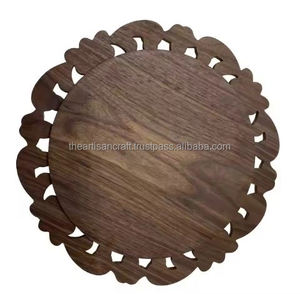 Bandeja de servicio de madera de flores hechas a mano con incrustaciones de perlas madre brillantes Diseño moderno duradero Tamaño y logotipo personalizables - Product Image 5