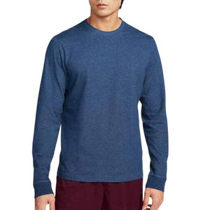 T-shirt à manches longues pour homme, col rond, couleur unie, tricoté, 100% coton, respirant, coupe classique, qualité supérieure, t-shirt personnalisé pour homme - Product Image 4