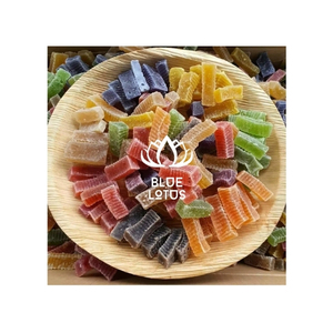 HOT SELLING BLUE LOTUS 100% Natural Fruit Gummies Low-Sugar Cube Shape Bulk Snack Clean Ingredients Daily Treats Soft <b>Chewy</b> - Product Image 1