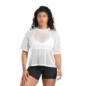 เสื้อยิมคอกลมผ้าตาข่ายน้ำหนักเบา ระบายอากาศได้ดี ปรับแต่งได้ตามต้องการ พรีเมียม แอคทีฟแวร์ โยคะ ครอสฟิต ซัมเมอร์ แห้งเร็ว - Product Image 1