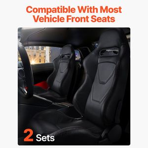 Juego de 2 Asientos de Carreras Ajustables, Cómodos, con Inclinación de Ángulo Amplio y Espuma de Alta Resiliencia, Asientos de Coche Modificados - Product Image 2