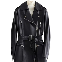 Vestes en cuir véritable exclusives en gros pour femmes, manteaux longs en daim de vachette de haute qualité sur mesure