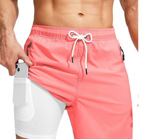 Shorts de sport personnalisés pour hommes, respirants et écologiques, avec cordon de serrage, pour l'entraînement, la gym, la plage et le jogging estival - Product Image 4