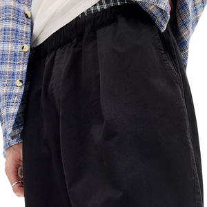 Pantalones Cortos Bermuda Negros Personalizados para Hombre, Cintura Elástica, Bolsillos Laterales, Corte Holgado, Pierna Ancha, Ropa Casual de Verano, Venta al Por Mayor - Product Image 4