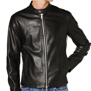 Chaquetas de Cuero para Hombre a la Moda, Diseño Ajustado con Cierre, Chaquetas de Cuero Elegantes para Otoño e Invierno - Product Image 1
