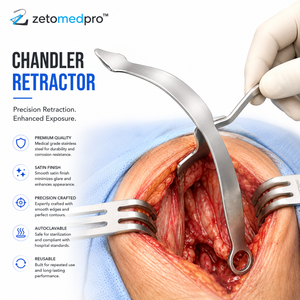 Retractor CHANDLER de 8.5 pulgadas (21.5 cm) con hoja de 15.9 mm y 19.1 mm de ancho, instrumento ortopédico Zetomed Pro - Product Image 4