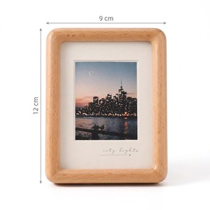 Minimalist Wooden Photo <b>Frame</b>, Natural Wood Desk Decor (12x9 cm) - Product Image 2