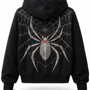 Bulk Supply Custom Rhinestone <b>Spider</b> <b>Hoodie</b> for <b>Men</b> and Women - Factory Direct Manufacturer - Product Image 2