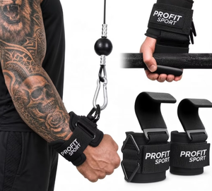 PROFIT SPORTS – Équipement d'entraînement pour haltérophilie, crochet de levage en néoprène, protection de paume réglable avec fermeture auto-agrippante pour la gym et l'exercice physique - Product Image 1