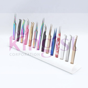 Custom Color Titanium Coated Eyelash Extension Tweezers Set Straight and Strong Curved Lash <b>Tools</b> for Professional Use - Product Image 2